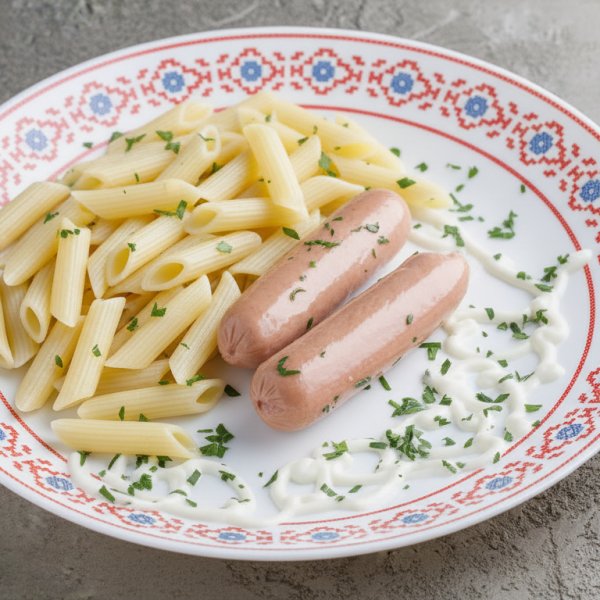 Сосиски с макаронами