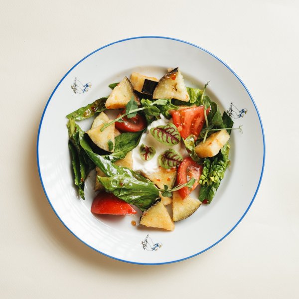 Салат баклажаны со страчателлой