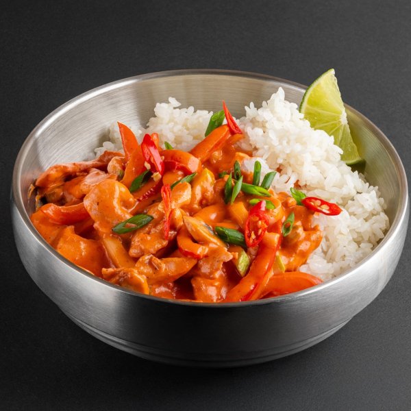 Красный карри с креветками