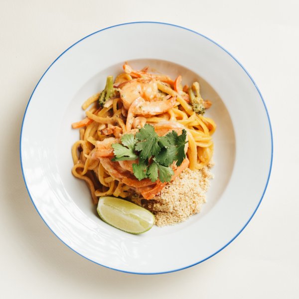 Паста Том Ям с креветками