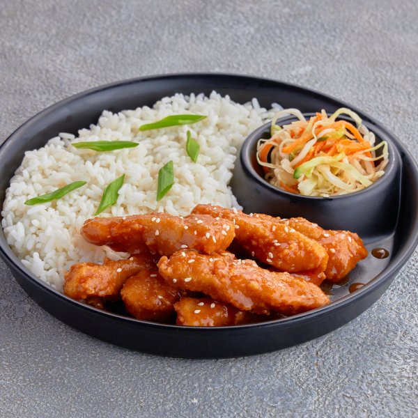 Рис со свининой в кисло-сладком соусе