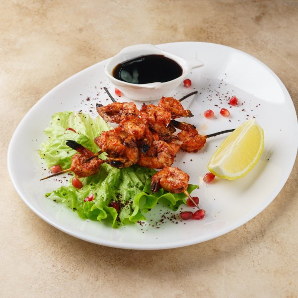 Тигровые креветки на гриле