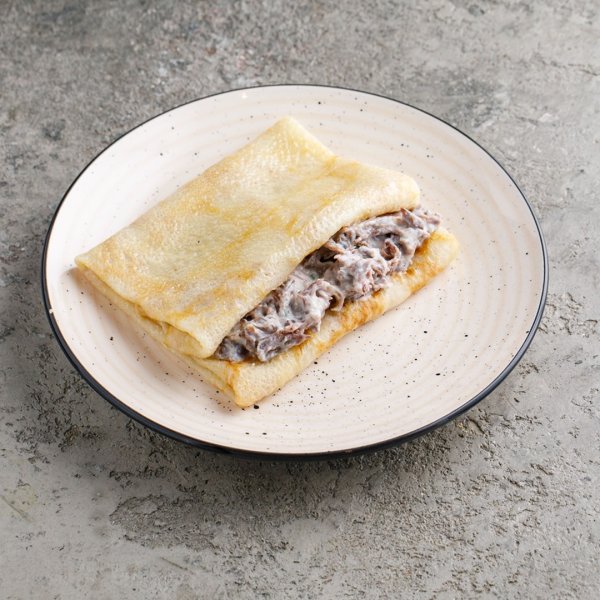 Блин с говядиной в сливках