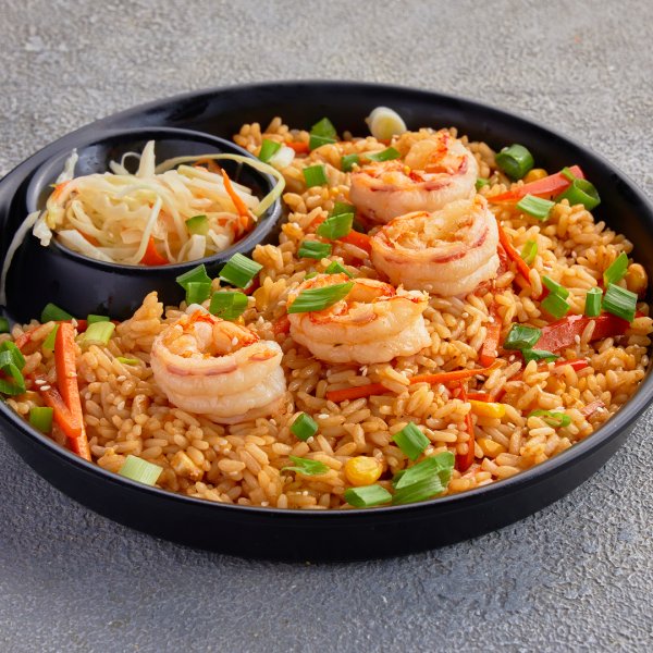 Вок Рис с креветками