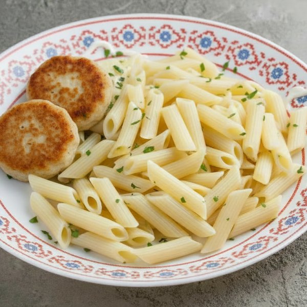 Котлеты куриные с макаронами