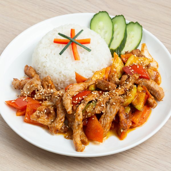 Рис с индейкой и овощами