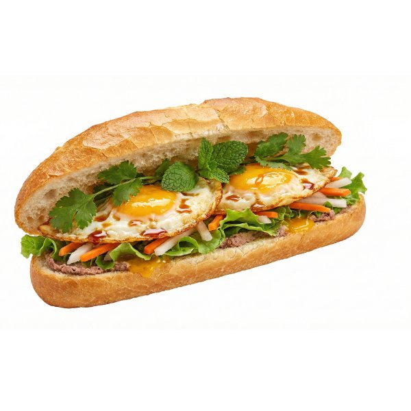 Bánh mì trứng с жареными яйцами